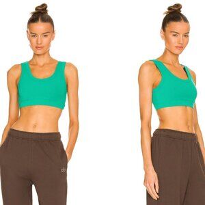 ALO Yoga Wellness Bra Crop Top in Green Emerald Size Large
